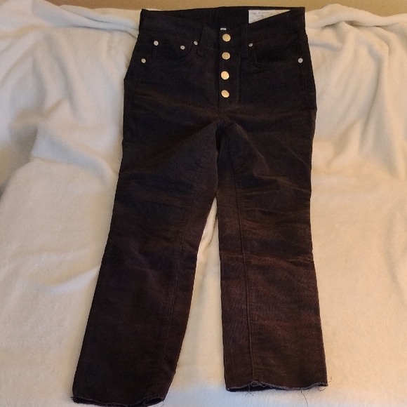 rag & bone Denim - Rag & Bone High Rise Ankle Skinny Corduroy Pants Cropped Hem Women's 26 Read